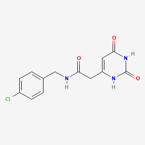 molecular formula C13H12ClN3O3 B1222025 N-[(4-chlorophenyl)methyl]-2-(2,4-dioxo-1H-pyrimidin-6-yl)acetamide 
