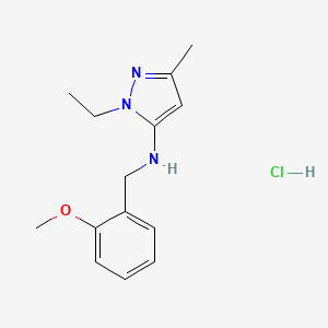 molecular formula C14H20ClN3O B12220261 2-ethyl-N-[(2-methoxyphenyl)methyl]-5-methylpyrazol-3-amine;hydrochloride 