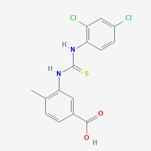 molecular formula C15H12Cl2N2O2S B1222027 3-[[(2,4-Dichloroanilino)-sulfanylidenemethyl]amino]-4-methylbenzoic acid 