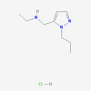 molecular formula C9H18ClN3 B12220301 N-[(2-propylpyrazol-3-yl)methyl]ethanamine;hydrochloride 