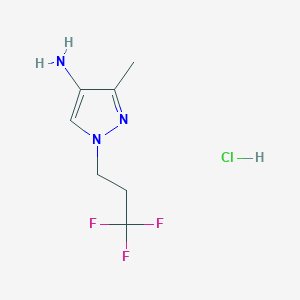 molecular formula C7H11ClF3N3 B12220387 3-Methyl-1-(3,3,3-trifluoropropyl)-1H-pyrazol-4-amine hydrochloride 