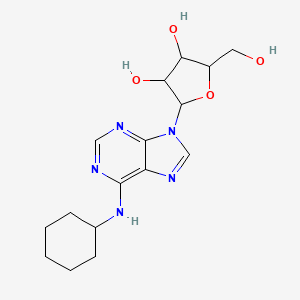 molecular formula C16H23N5O4 B1222039 2-[6-(Cyclohexylamino)-9-purinyl]-5-(hydroxymethyl)oxolane-3,4-diol 