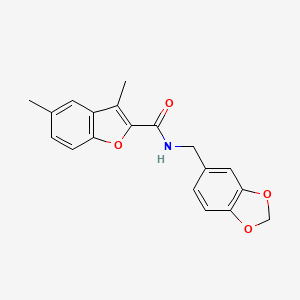 N-(1,3-benzodioxol-5-ylmethyl)-3,5-dimethyl-2-benzofurancarboxamide
