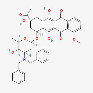 5,12-Naphthacenedione, 8-acetyl-10-((3-(bis(phenylmethyl)amino)-2,3,6-trideoxy-alpha-L-lyxo-hexopyranosyl)oxy)-7,8,9,10-tetrahydro-6,8,11-trihydroxy-1-methoxy-,hydrochloride, (8S-cis)-