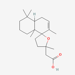 molecular formula C20H32O3 B1222062 Spiro[furan-2(3H),1'(4'H)-naphthalene]-5-acetic acid, 4,4'a,5,5',6',7',8',8'a-octahydro-2',5,5',5',8'a-pentamethyl-, [1'R-[1'alpha(S*),4'aalpha,8'abeta]]- 