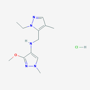 molecular formula C12H20ClN5O B12220663 N-[(2-ethyl-4-methylpyrazol-3-yl)methyl]-3-methoxy-1-methylpyrazol-4-amine;hydrochloride 