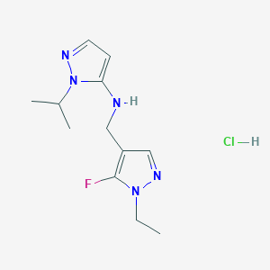 molecular formula C12H19ClFN5 B12220737 N-[(1-ethyl-5-fluoro-1H-pyrazol-4-yl)methyl]-1-isopropyl-1H-pyrazol-5-amine 