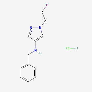 molecular formula C12H15ClFN3 B12220743 N-benzyl-1-(2-fluoroethyl)pyrazol-4-amine;hydrochloride 