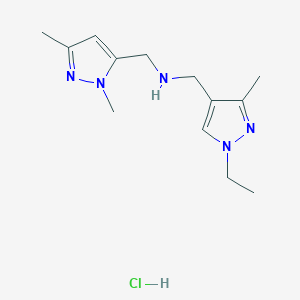 molecular formula C13H22ClN5 B12220787 1-(1,3-dimethyl-1H-pyrazol-5-yl)-N-[(1-ethyl-3-methyl-1H-pyrazol-4-yl)methyl]methanamine 