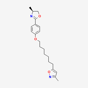 molecular formula C21H28N2O3 B1222082 Isoxazole, 5-[7-[4-[(4S)-4,5-dihydro-4-methyl-2-oxazolyl]phenoxy]heptyl]-3-methyl- CAS No. 98102-61-5