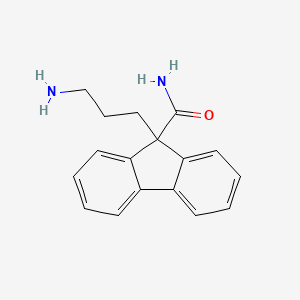 molecular formula C17H18N2O B1222084 9H-Fluorene-9-carboxamide, 9-(3-aminopropyl)- CAS No. 79156-86-8