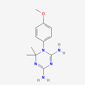 molecular formula C12H17N5O B1222086 2,4-Diamino-5,6-dihydro-6,6-dimethyl-5-(4'-methoxyphenyl)-s-triazine CAS No. 21316-30-3