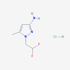molecular formula C6H10ClF2N3 B12220900 1-(2,2-Difluoroethyl)-5-methylpyrazol-3-amine hydrochloride 