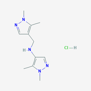 molecular formula C11H18ClN5 B12220911 N-[(1,5-dimethylpyrazol-4-yl)methyl]-1,5-dimethylpyrazol-4-amine;hydrochloride 