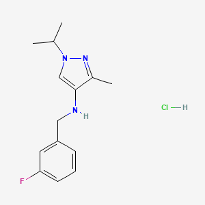 molecular formula C14H19ClFN3 B12220917 N-(3-fluorobenzyl)-1-isopropyl-3-methyl-1H-pyrazol-4-amine 