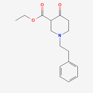 molecular formula C16H21NO3 B12221021 3-Piperidinecarboxylicacid, 4-oxo-1-(2-phenylethyl)-, ethyl ester CAS No. 56547-83-2