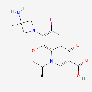 9-Fluoro-3-methyl-10-(3-amino-3-methylazetidin-1-yl)-7-oxo-2,3-dihydro-7H-pyrido-(1,2,3-de)-1,4-benzoxazine-6-carboxylic acid