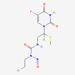molecular formula C10H13ClFN5O4S B1222126 Urea, n-(2-chloroethyl)-n-[2-(5-fluoro-3,4-dihydro-2, 4-dioxo-1(2h)-pyrimidinyl)-2-(methylthio)ethyl]-n-nitroso- CAS No. 81068-96-4
