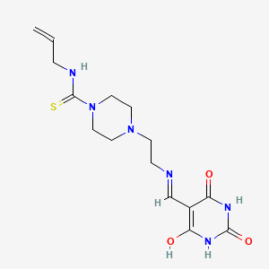molecular formula C15H22N6O3S B12221301 N-(prop-2-en-1-yl)-4-(2-{[(2,4,6-trioxotetrahydropyrimidin-5(2H)-ylidene)methyl]amino}ethyl)piperazine-1-carbothioamide 