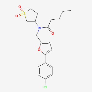molecular formula C20H24ClNO4S B12221336 N-{[5-(4-chlorophenyl)furan-2-yl]methyl}-N-(1,1-dioxidotetrahydrothiophen-3-yl)pentanamide 