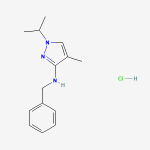 molecular formula C14H20ClN3 B12221338 N-benzyl-1-isopropyl-4-methyl-1H-pyrazol-3-amine 
