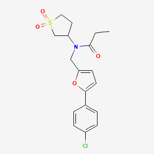 molecular formula C18H20ClNO4S B12221344 N-{[5-(4-chlorophenyl)furan-2-yl]methyl}-N-(1,1-dioxidotetrahydrothiophen-3-yl)propanamide 