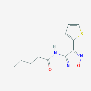 molecular formula C11H13N3O2S B12221376 N-[4-(thiophen-2-yl)-1,2,5-oxadiazol-3-yl]pentanamide 