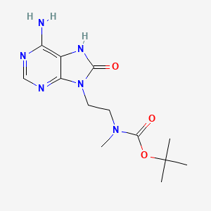 molecular formula C13H20N6O3 B12221395 tert-butyl N-[2-(6-amino-8-oxo-7H-purin-9-yl)ethyl]-N-methylcarbamate 