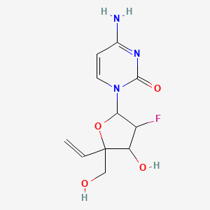 molecular formula C11H14FN3O4 B12221407 2'-Deoxy-2'-fluoro-4'-vinylcytidine 