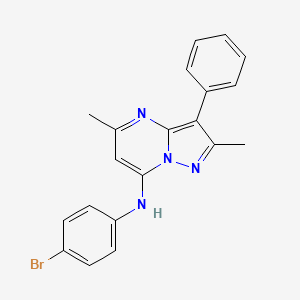 molecular formula C20H17BrN4 B12221469 N-(4-bromophenyl)-2,5-dimethyl-3-phenylpyrazolo[1,5-a]pyrimidin-7-amine 