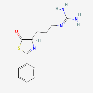 molecular formula C13H16N4OS B1222153 Arginine-2-phenyl-5-thiazolone CAS No. 71198-10-2