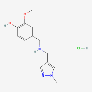 molecular formula C13H18ClN3O2 B12221561 2-Methoxy-4-[[(1-methylpyrazol-4-yl)methylamino]methyl]phenol;hydrochloride 