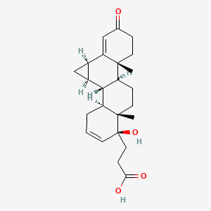 molecular formula C24H32O4 B1222160 17alpha-Hydroxy-6beta,7beta-methylene-3-oxo-D-homo-17aalpha-pregna-4,16-dien-21-carboxylic acid CAS No. 81844-75-9