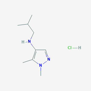 molecular formula C9H18ClN3 B12221630 N-isobutyl-1,5-dimethyl-1H-pyrazol-4-amine 