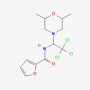 molecular formula C13H17Cl3N2O3 B12221705 N-[2,2,2-trichloro-1-(2,6-dimethylmorpholin-4-yl)ethyl]furan-2-carboxamide 