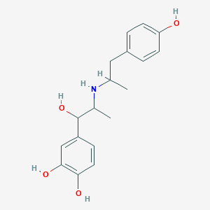 molecular formula C18H23NO4 B1222177 1,2-Benzenediol, 4-(1-hydroxy-2-((2-(4-hydroxyphenyl)-1-methylethyl)amino)propyl)- CAS No. 64532-93-0