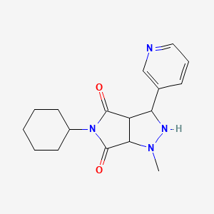 molecular formula C17H22N4O2 B12221887 5-cyclohexyl-1-methyl-3-(pyridin-3-yl)tetrahydropyrrolo[3,4-c]pyrazole-4,6(1H,5H)-dione 