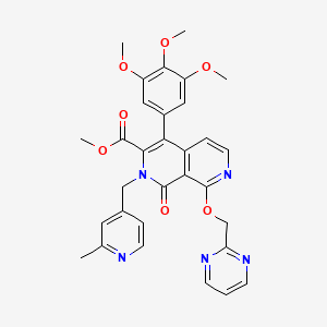 molecular formula C31H29N5O7 B1222190 Methyl 2-[(2-methylpyridin-4-yl)methyl]-1-oxo-8-(pyrimidin-2-ylmethoxy)-4-(3,4,5-trimethoxyphenyl)-1,2-dihydro-2,7-naphthyridine-3-carboxylate 