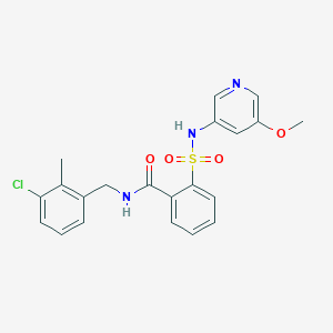 molecular formula C21H20ClN3O4S B12221904 N-[(3-Chloro-2-methylphenyl)methyl]-2-[[(5-methoxy-3-pyridinyl)amino]sulfonyl]benzamide 