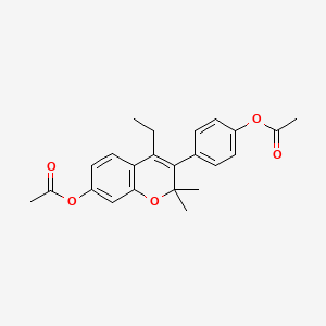 2,2-Dimethyl-3-[4-(acetyloxy)phenyl]-4-ethyl-2H-1-benzopyran-7-ol acetate