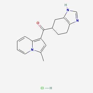 molecular formula C17H18ClN3O B1222198 5-((3-Methyl-1-indolizinyl)carbonyl)-4,5,6,7-tetrahydro-1H-benzimidazole hydrochloride CAS No. 157291-84-4