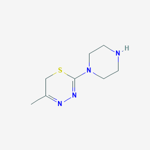 molecular formula C8H14N4S B12221996 5-Methyl-2-(piperazin-1-YL)-6H-1,3,4-thiadiazine 
