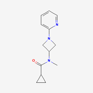 molecular formula C13H17N3O B12222009 N-methyl-N-[1-(pyridin-2-yl)azetidin-3-yl]cyclopropanecarboxamide 