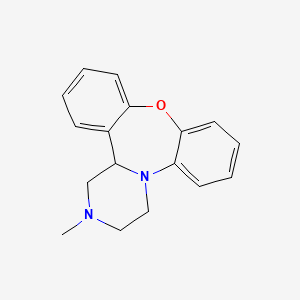 molecular formula C17H18N2O B1222204 2-Methyl-1,3,4,14b-tetrahydro-2h-dibenzo[b,f]pyrazino[1,2-d][1,4]oxazepine CAS No. 47048-80-6