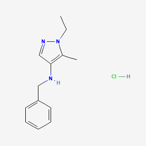 molecular formula C13H18ClN3 B12222066 N-benzyl-1-ethyl-5-methylpyrazol-4-amine;hydrochloride 