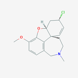 molecular formula C17H20ClNO2 B122221 (1S,12S,14S)-14-Chloro-9-methoxy-4-methyl-11-oxa-4-azatetracyclo[8.6.1.01,12.06,17]heptadeca-6(17),7,9,15-tetraene CAS No. 146274-40-0