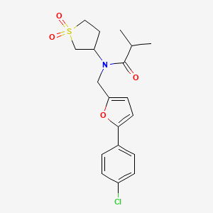 molecular formula C19H22ClNO4S B12222166 N-{[5-(4-chlorophenyl)furan-2-yl]methyl}-N-(1,1-dioxidotetrahydrothiophen-3-yl)-2-methylpropanamide 