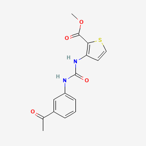 molecular formula C15H14N2O4S B1222228 3-[[(3-Acetylanilino)-oxomethyl]amino]-2-thiophenecarboxylic acid methyl ester 