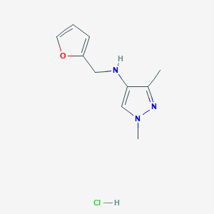 molecular formula C10H14ClN3O B12222318 N-(2-Furylmethyl)-1,3-dimethyl-1H-pyrazol-4-amine 