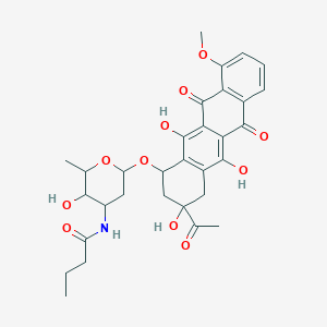 molecular formula C31H35NO11 B1222232 N-[6-[(3-acetyl-3,5,12-trihydroxy-10-methoxy-6,11-dioxo-2,4-dihydro-1H-tetracen-1-yl)oxy]-3-hydroxy-2-methyloxan-4-yl]butanamide CAS No. 38942-41-5